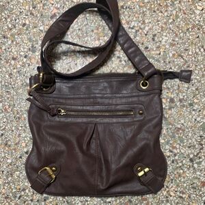 Cesca Brown Vegan Leather Crossbody Bag